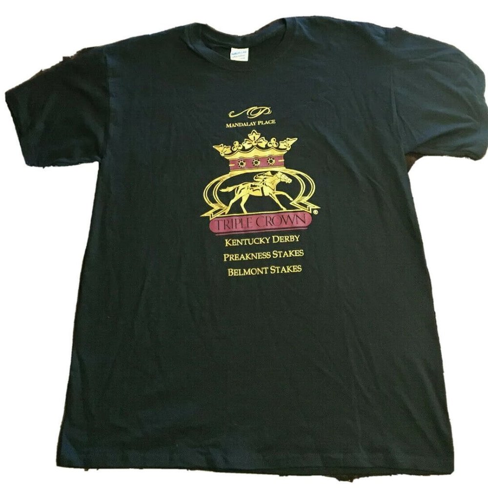 Madalay Place Triple Crown Kentucky Derby Preakness Belmont Stakes T-Shirt Large - Picture 4 of 8